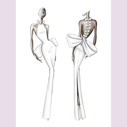 Modphy Party Bandage Bow Halter Evening Maxi Dress Women Sexy Backless Off Shoulder Sleeveless Long Female Dresses Lady Robes