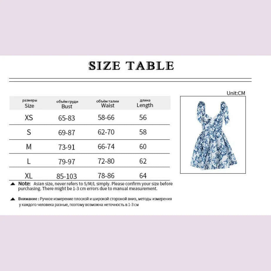 Vintage Blue Print Bow Lace-up Sling Dress For Women High Waist Pleated A-line Mini Dresses Summer New Vocation Lady Vestidos
