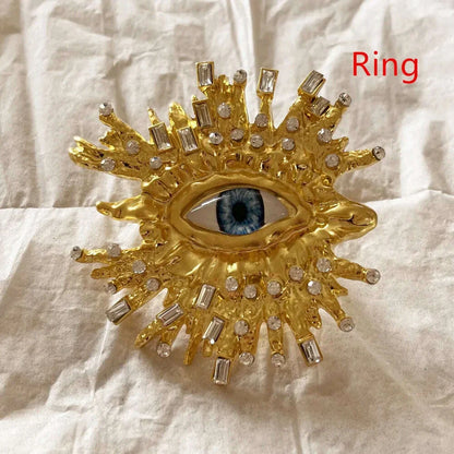 Baroque Style Fashion Alloy Big Eyes Dangle Earrings For Women Jewelry Exaggerated Ladys' Statement Earrings  Accessories