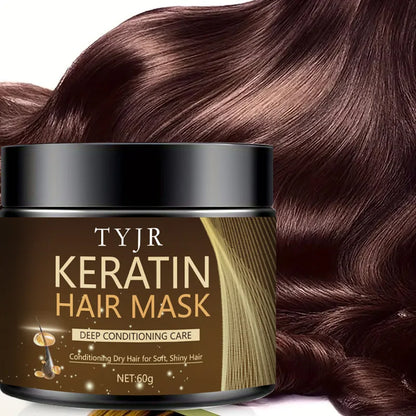 Keratin Hair Mask Professional Hair Care Deep Repair Mask Suitable for All Hair Types | Small Travel Bag/60G