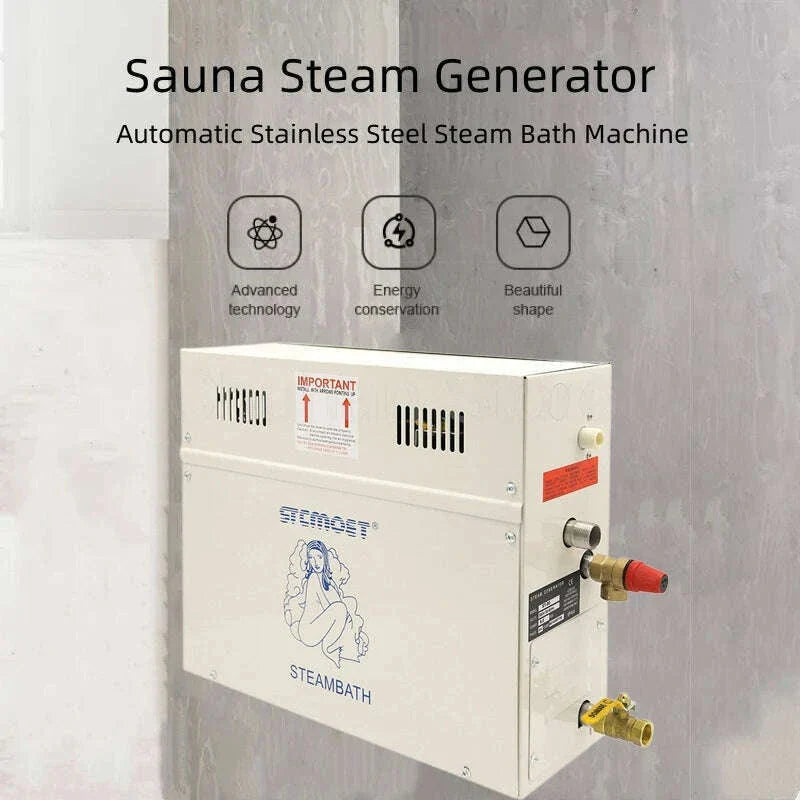 4.5/6/7/8/9KW Sauna Spa Steam Generator For Home Steam Shower with Digital Controller Sauna Room SPA Steam Bath Machine