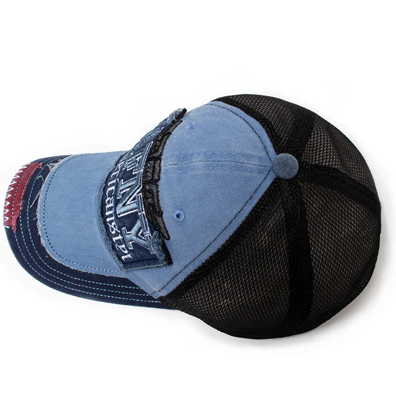 CNTANG Fashion Mesh Men's Baseball Cap Summer Cotton Letters Embroidered Sun Hat Snapback Casual Breathable Hip Hop Caps For Men