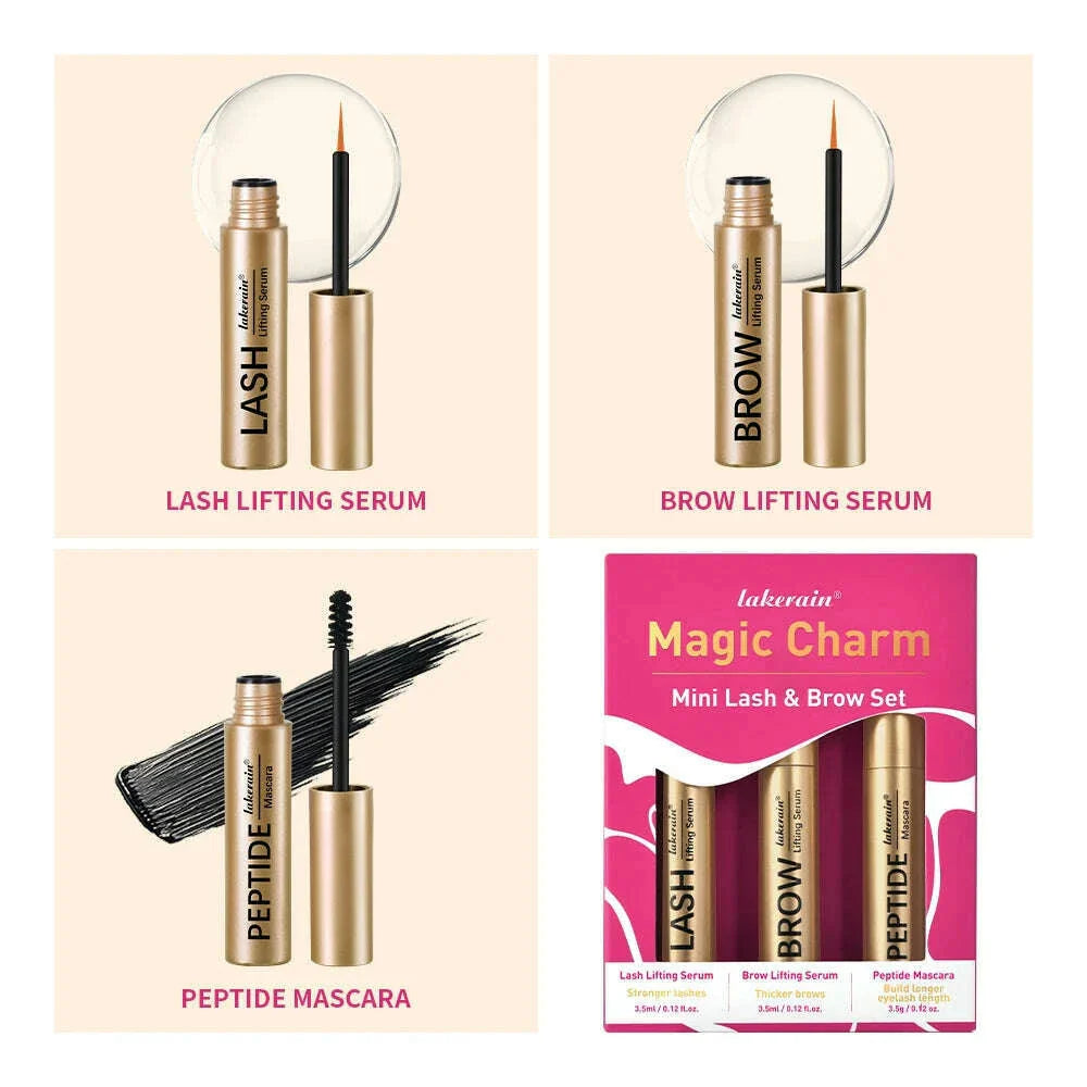 Lash&Brow Set Eyebrow Eyebrow Growth Serum Peptide Mascara Enhancer Eye Lash Fuller Thicker Nourish Lashes Longer Eye Makeup Kit