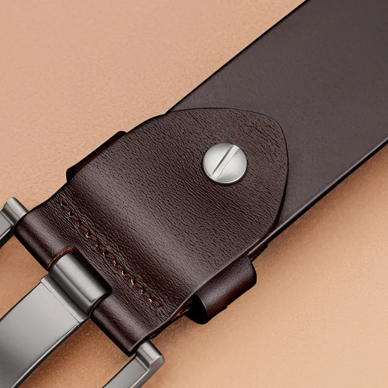 Luxury Men's Belt Leather Fashionable Cowboy Pin Buckle Dress Belts