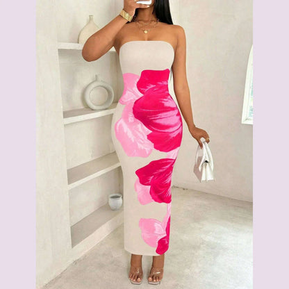 New Women's Dresses Summer Vintage Strap Casual Slim Elegant Evening Sleeveless Night Ruffles Sexy Maxi Long Dress Vestidos Sexy