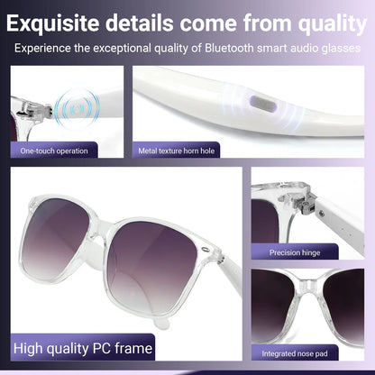 LIGE AI Real-time Translation Smart Wireless Glasses 100+Languages Bluetooth 5.4 UV Production Sunglasses For Meeting Travelling