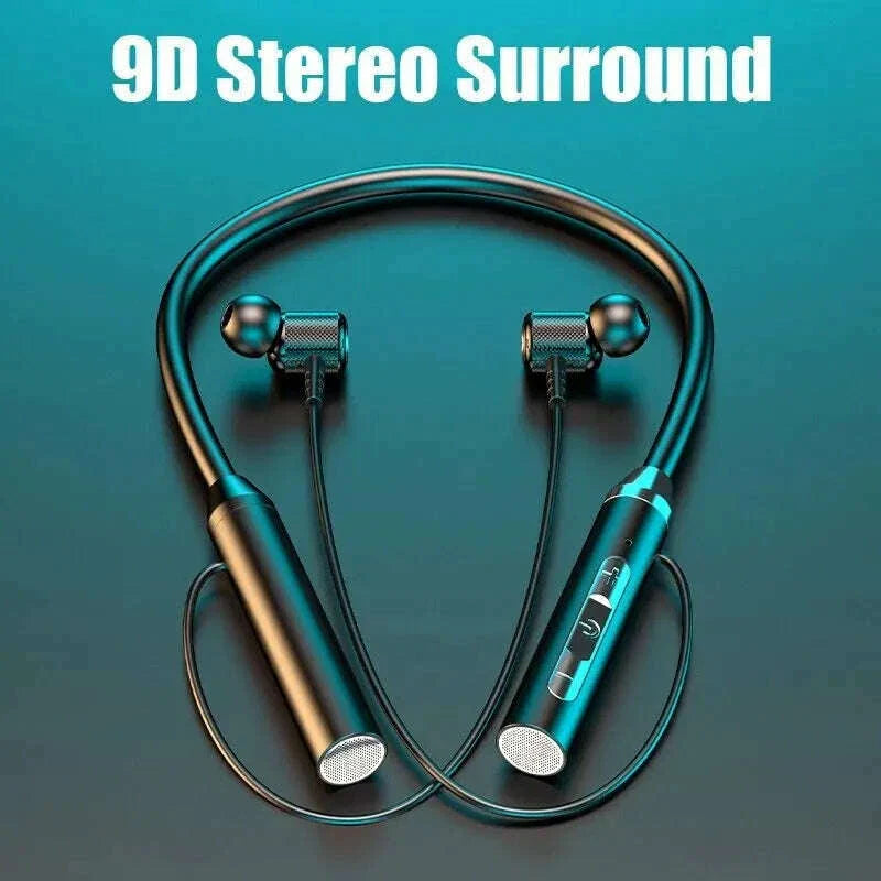 Wireless Headphones Bluetooth 5.0 Neckband Earphones Silicone Hifi 9D Stereo Sports Headset Halter Waterproof Magnetic Earbuds