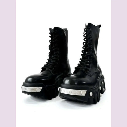 2025 Winter New Thick-soled High-top Locomotive Bulldozer Boots Men