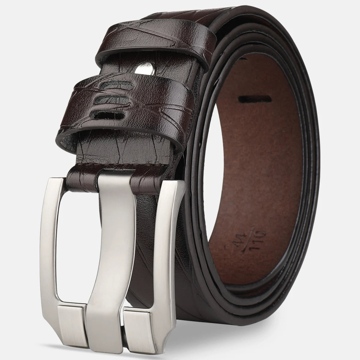 Belt, men's needle buckle belt, genuine leather, pure cowhide, simple youth casual jeans, men's pants belt, trendy for young peo