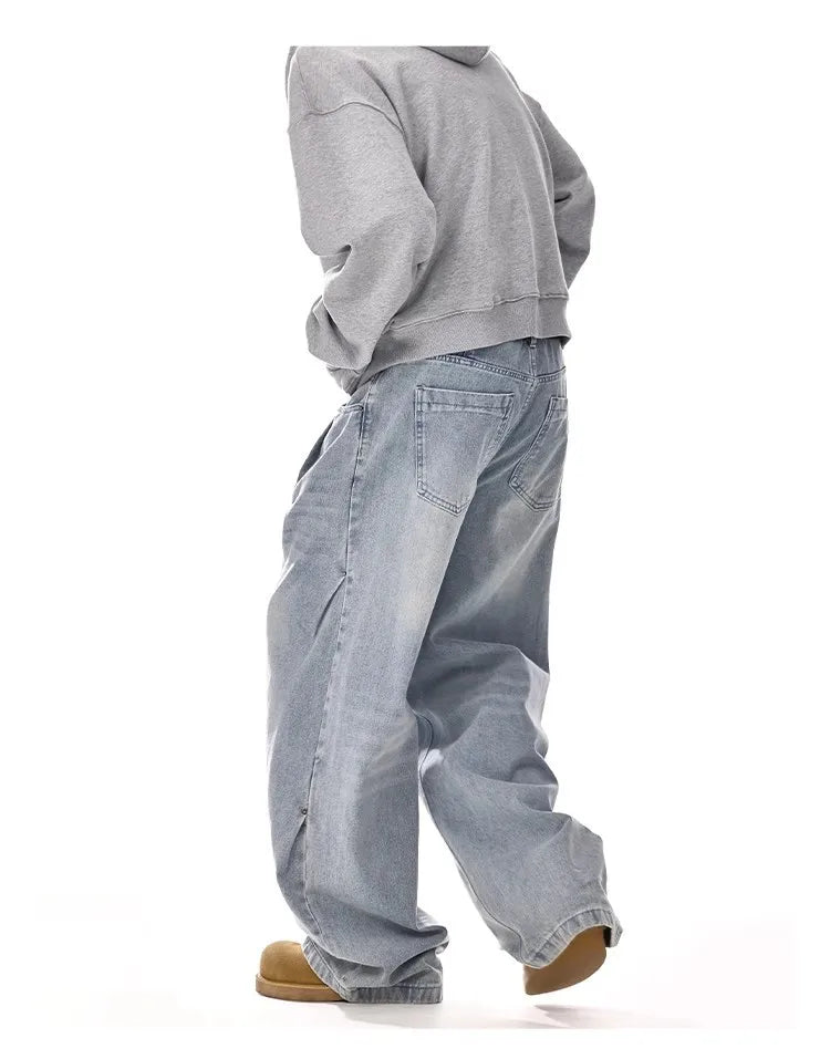 Y2K Men's Baggy Jeans Unisex Trendy Casual Wide-Leg Denim Pants High Street Quality American Style Streetwear Oversize Trousers