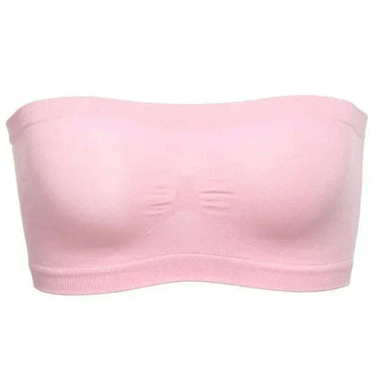 Ladies' Sexy Strapless Crop Top Bra Bandeau Boob Tube Brassiere Summer Breathable Mesh Invisible Strapless Chest Wraps Tube Tops