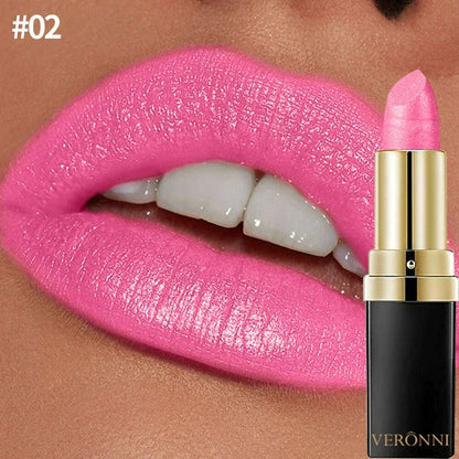Diamond Shimmering Lipstick Set,High Pigmented Glitter Metallic Lipstick Glitter Lipgloss Lips Makeup Cosmetics Sexy Make Up