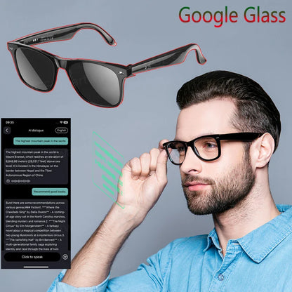 AI smart glasses AI intelligent voice video real-time translation Multiple lenses such as sunglasses,myopia,can be configured