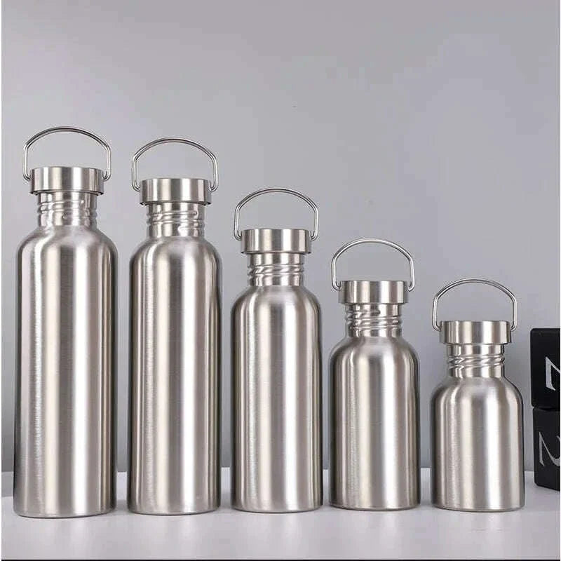 Stainless Steel Water Bottle 1000 750 500 350ml Big Mouth Cycling Hiking Waterbottle Drinkware Sports Bottle Flasks with Lid