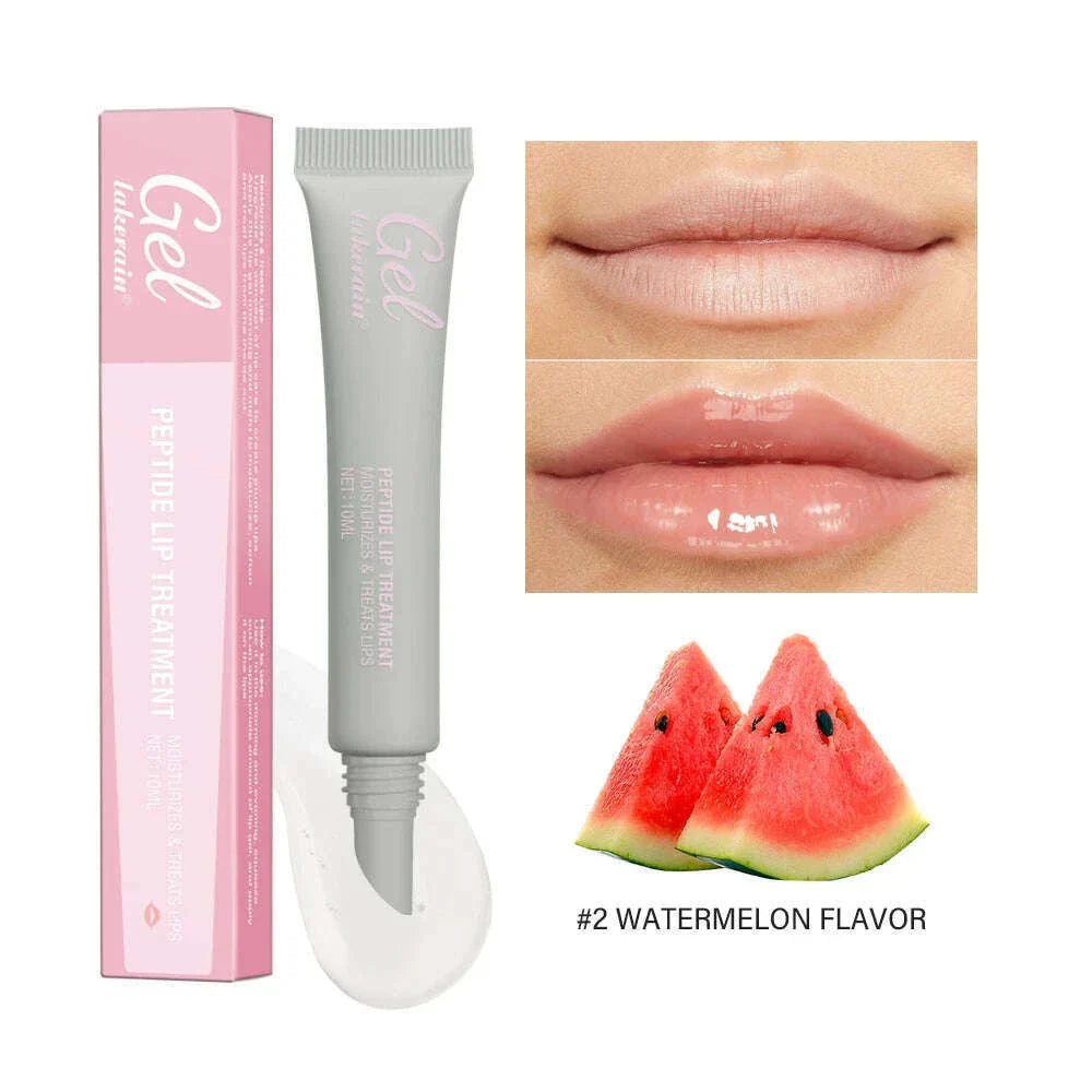 Lakerain Peptide Lip Treatment Jelly Transparent Moisturizing Repairy Reduce Lips Fine Line Lip Blam Gel Hydrating Plump 10ml
