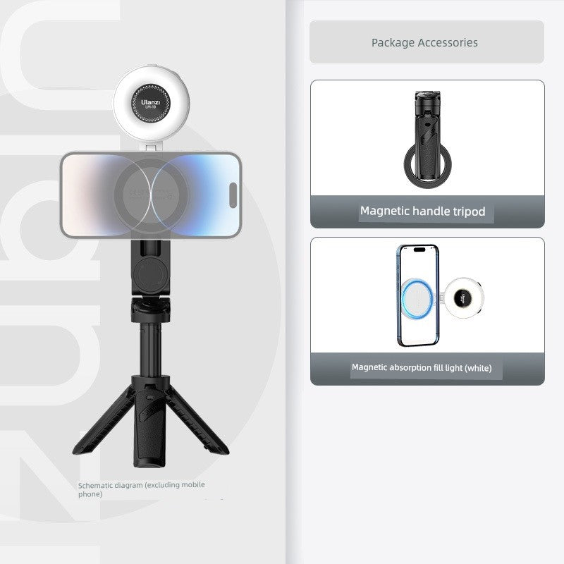 2025 New Arrival Selfie Stick Magnetic Phone Holder MagSafe Bluetooth Tripod with Handle 3-in-1 iPhone Dedicated 16Promax Vlog Travel Portable Mini Classy