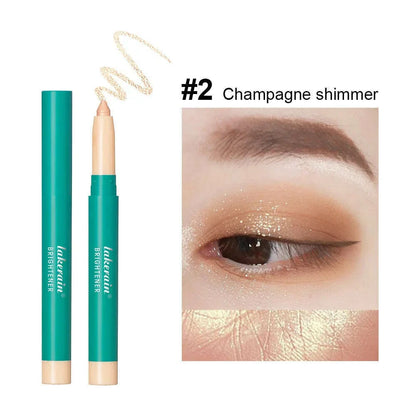 Eye Shadow Lying Silkworm Highlighter Pen Eyes Makeup Pink Pearl High-gloss Brightening Glitter Eyeshadow Stick with Sharpener