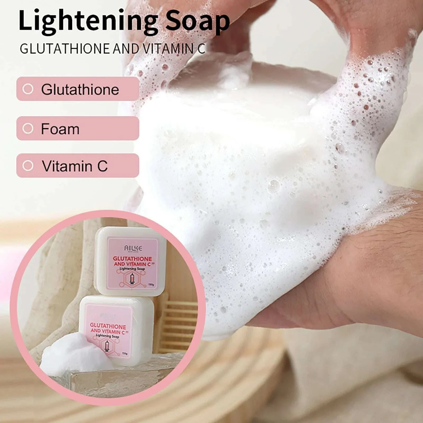 AILKE Whitening Skin Care Set, With Glutathion Vitamin C, Brighter Smoother Skin, Reduce Dark Spots, Clean Skin, Moisturizing