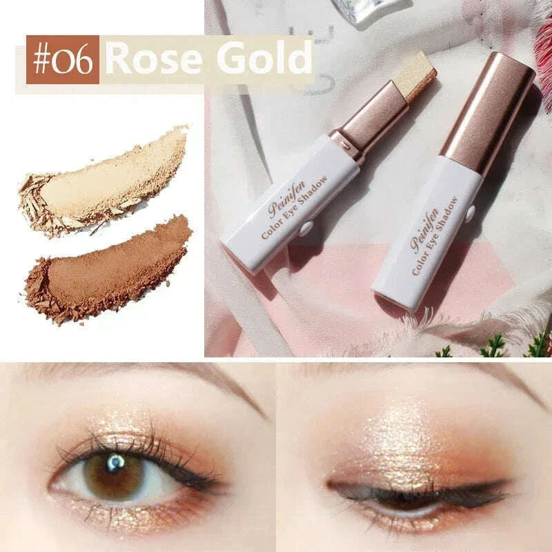 2 in 1 Pearly Glitter Highlighter Eyeshadow Stick Waterproof Long Lasting Shimmer Eye Shadow Eyeliner Lazy Beauty Eyes Make Up