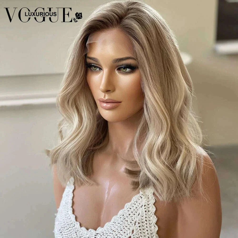 Ash Blonde Body Wave 100% Real Human Hair Wig Cream Blonde 13x6 Lace Wig 210% Density Pre Cut Ready To Wear Brazilian Hair Wigs