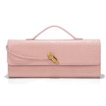 Burgundy bag cherry red envelope wine red envelope upscale new handbag European and American fashion crocodile flip hand organ b