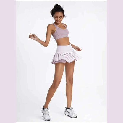 Cloud Hide Safe Tennis Skirts XS-XXL Gym Golf Running Pleated Pantskirt SEXY Women Sports Fitness Shorts Pocket High Waist Skort