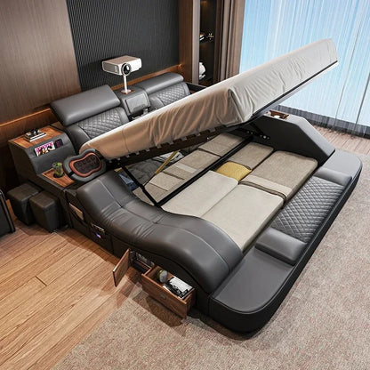 Smart Monster Frame Mattress Storage Bed Full Double Size Murphy Container Twin Bedroom Furniture