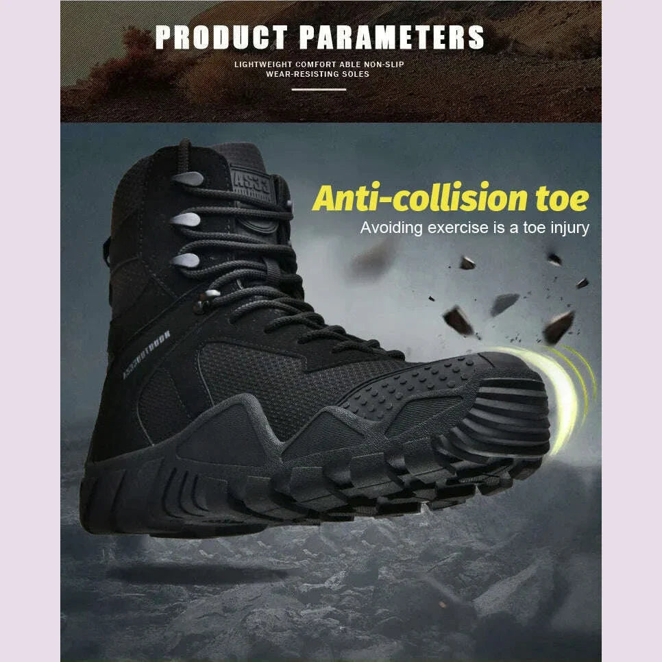 Men's waterproof hiking boots, lightweight outdoor work boots, stylish and durable hiking boots