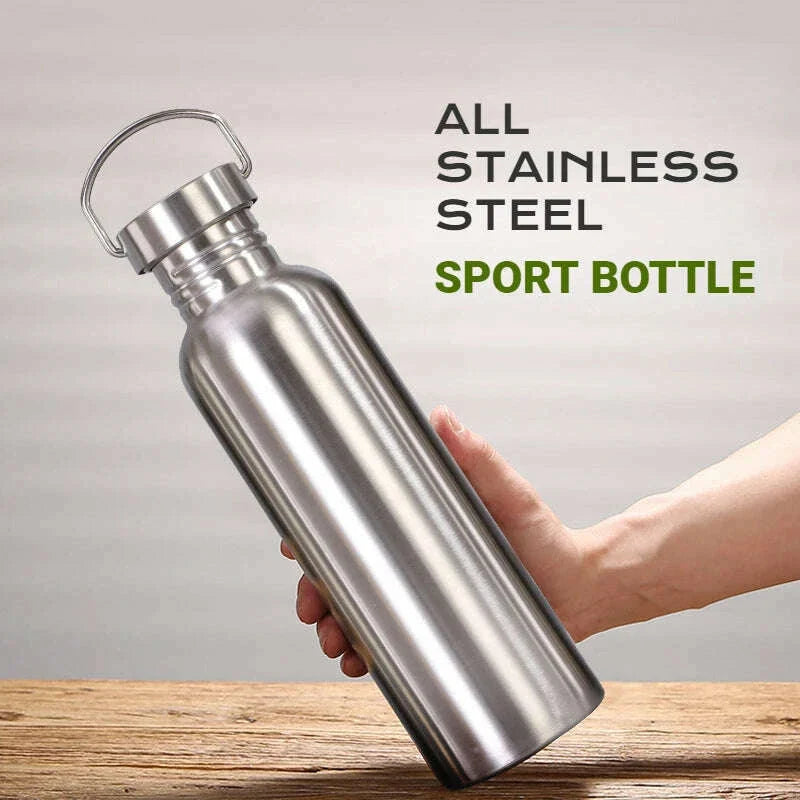 Stainless Steel Water Bottle 1000 750 500 350ml Big Mouth Cycling Hiking Waterbottle Drinkware Sports Bottle Flasks with Lid