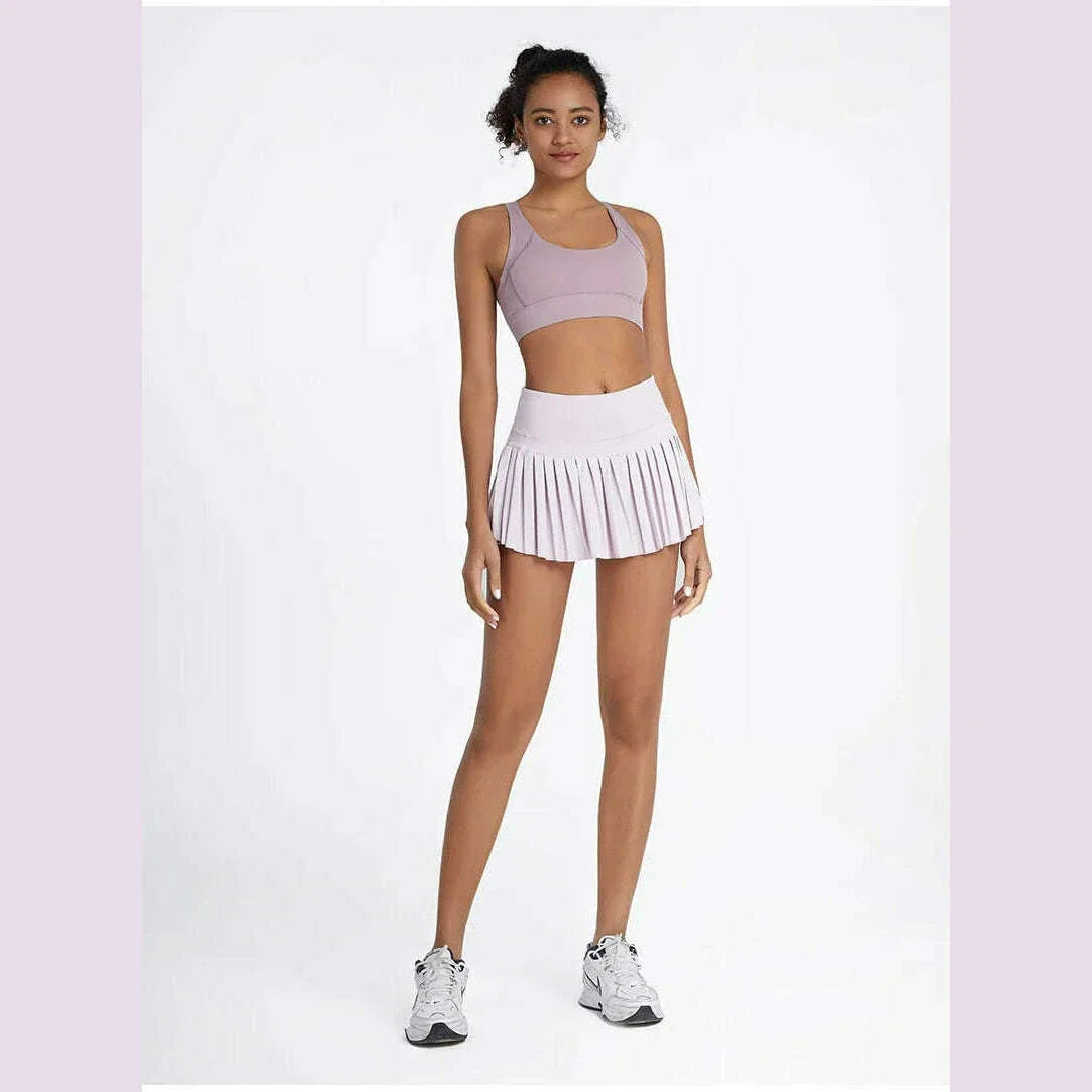 Cloud Hide Safe Tennis Skirts XS-XXL Gym Golf Running Pleated Pantskirt SEXY Women Sports Fitness Shorts Pocket High Waist Skort