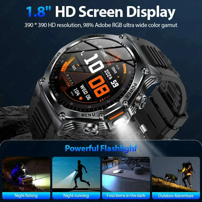 LIGE New Smart Watch Men 800mAh Ultra Long Battery Life Waterproof Outdoor Sport Watches Bluetooth Call Military Smartwatch 2025