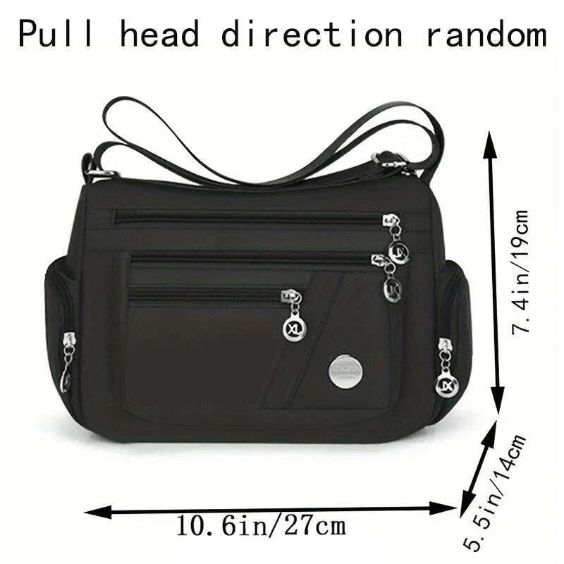New style neutral nylon fabric ladies' handbag Oxford cloth shoulder strap crossbody bag travel bag multi-compartment casual bag