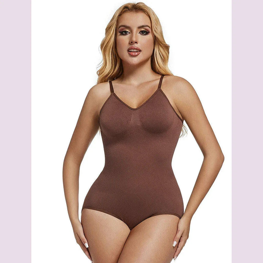 Low Back Bodysuits Shapewear for Women Open Crotch Body Shaper Seamless Tummy Control Push Up Corset Tank Top Backless Underwear