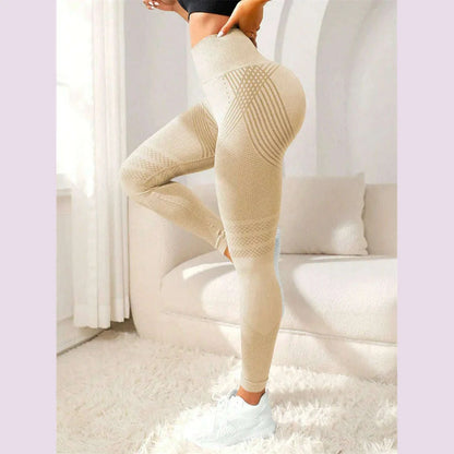 Sports Pants With Sexy Lines Lifting Buttocks Sports Tight Pants Women's High Waisted Elastic Fitness Pants Running Yoga Pants