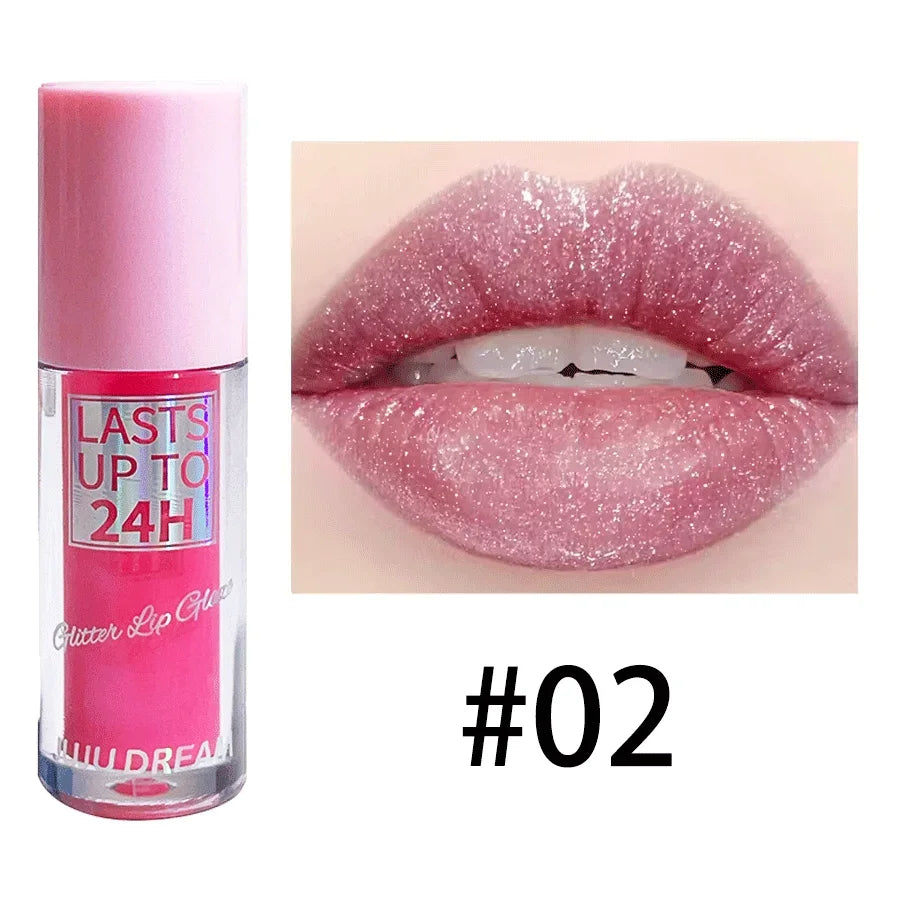 Flowing Light Glitter Lip Glaze, Moisturizing Lip Gloss & Lip Oil Tint,Waterproof Long-Lasting Shine,Multi-Look Makeup,Certified