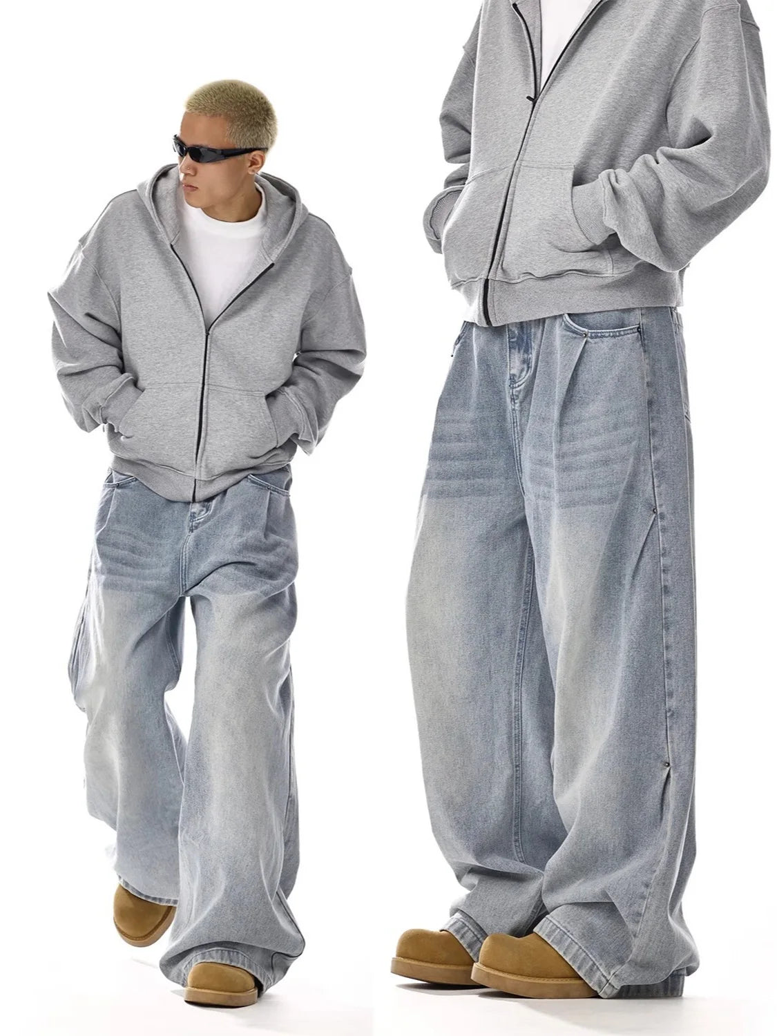 Y2K Men's Baggy Jeans Unisex Trendy Casual Wide-Leg Denim Pants High Street Quality American Style Streetwear Oversize Trousers