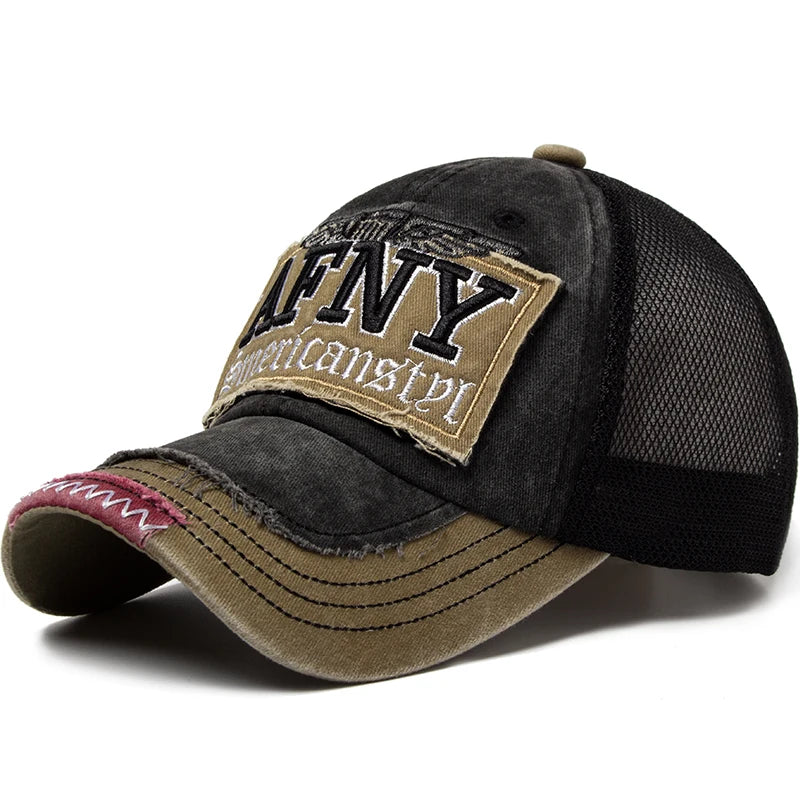 CNTANG Fashion Mesh Men's Baseball Cap Summer Cotton Letters Embroidered Sun Hat Snapback Casual Breathable Hip Hop Caps For Men