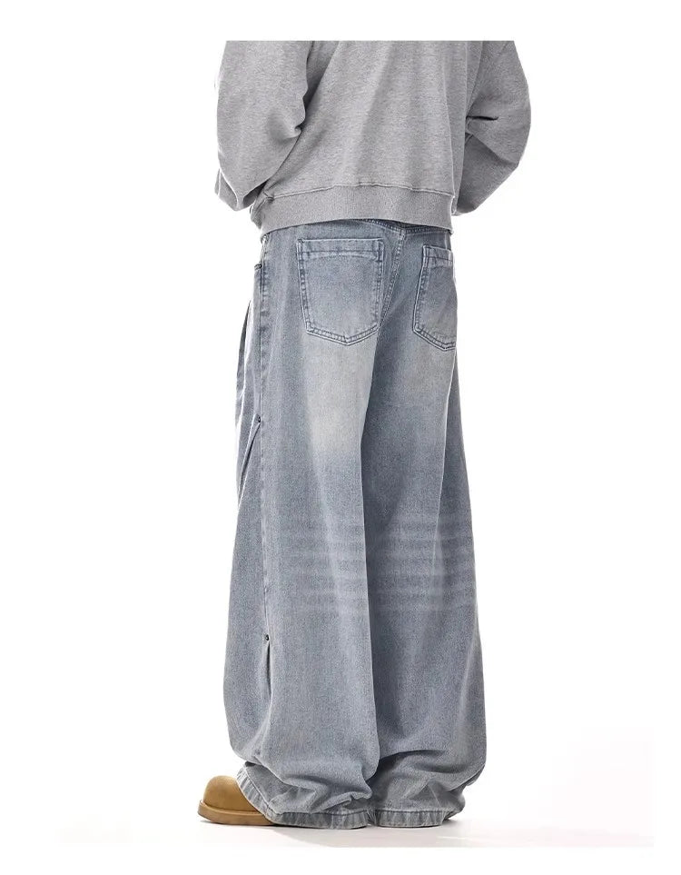 Y2K Men's Baggy Jeans Unisex Trendy Casual Wide-Leg Denim Pants High Street Quality American Style Streetwear Oversize Trousers