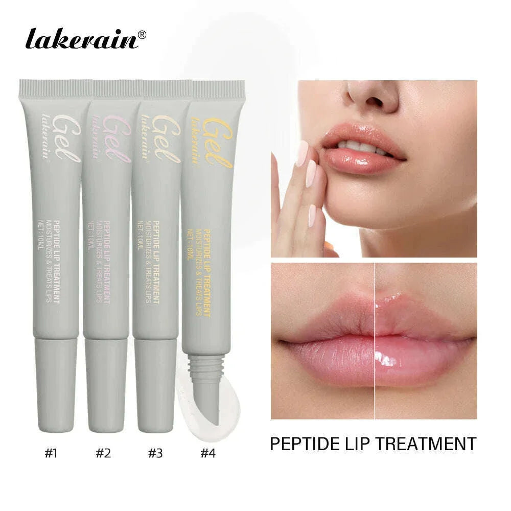 Lakerain Peptide Lip Treatment Jelly Transparent Moisturizing Repairy Reduce Lips Fine Line Lip Blam Gel Hydrating Plump 10ml