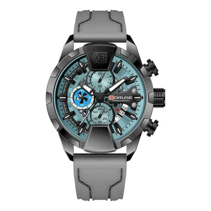 BORUSE Yellow Watches for Men Business Chronograph  Silicone Waterproof Quartz Wristwatch Reloj Hombre