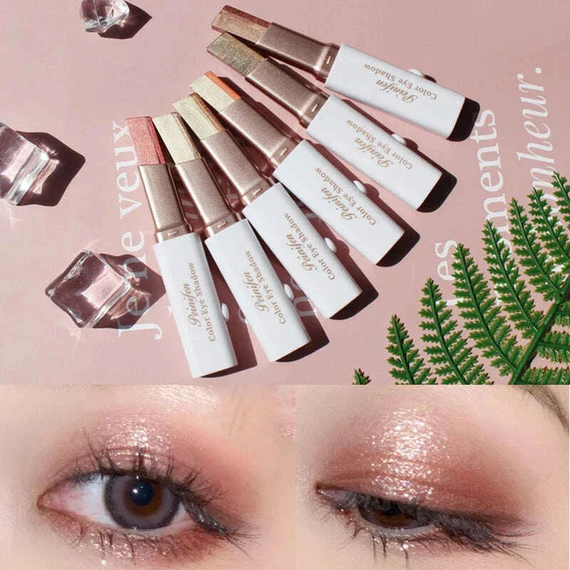 2 in 1 Pearly Glitter Highlighter Eyeshadow Stick Waterproof Long Lasting Shimmer Eye Shadow Eyeliner Lazy Beauty Eyes Make Up