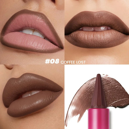 Matte Velvet Lip Liner & Lipstick - Dual-Use Precision Lip Contour Pencil for Smooth, Long-Lasting Color,Lip Liner Pencil, lip