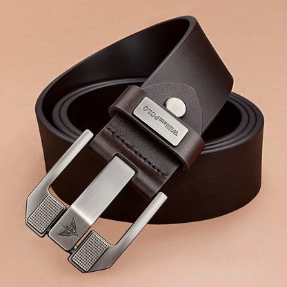Luxury Men's Belt Leather Fashionable Cowboy Pin Buckle Dress Belts