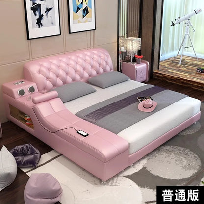 Massage chair double beds frame headboard frame twin luxury multifunctional beds king size storage modern bedroom furniture