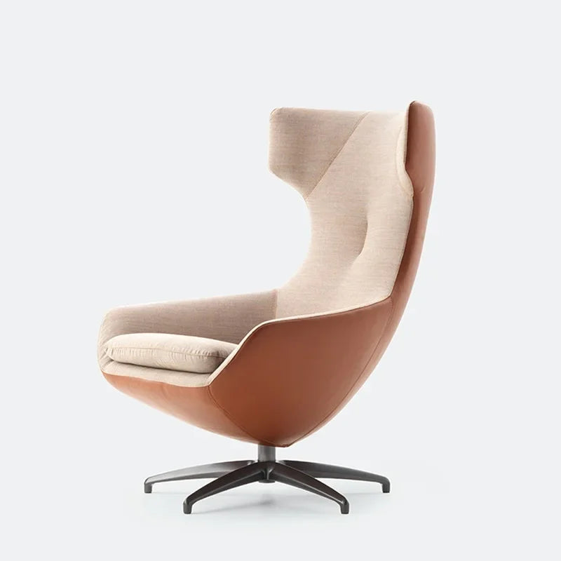 A Modern simple leisure lounge chair OEM designer Hotel High back chair living room swivel armchair