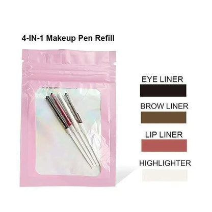 4 In 1 Makeup Pen Eyebrow Pencil Waterproof Drawing Eye Brow Long Lasting Easy Wear Eyeliner Eyebrow Pen Sweatproof Makeup Pen