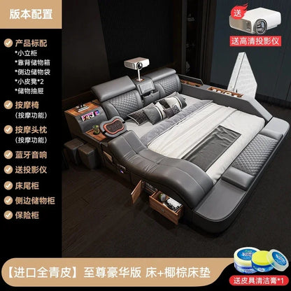 Smart Monster Frame Mattress Storage Bed Full Double Size Murphy Container Twin Bedroom Furniture