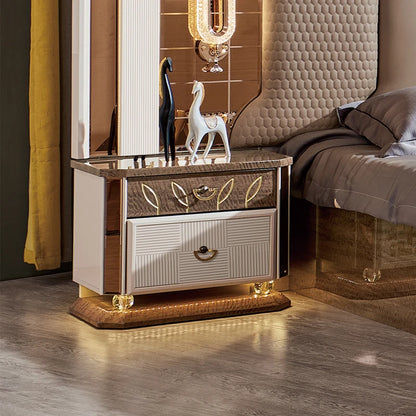 A Classic Royal Queen Wooden Double Leather Bed Room King Size Home Modern Luxury Full Mdf Turkish Bedroom Furniture Set