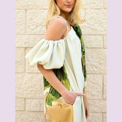 Yeezzi Women's Dress 2025 New Summer Floral Print One-shoulder Elegant Party Evening Maxi Dresses Fashion Vacation Beach Dress