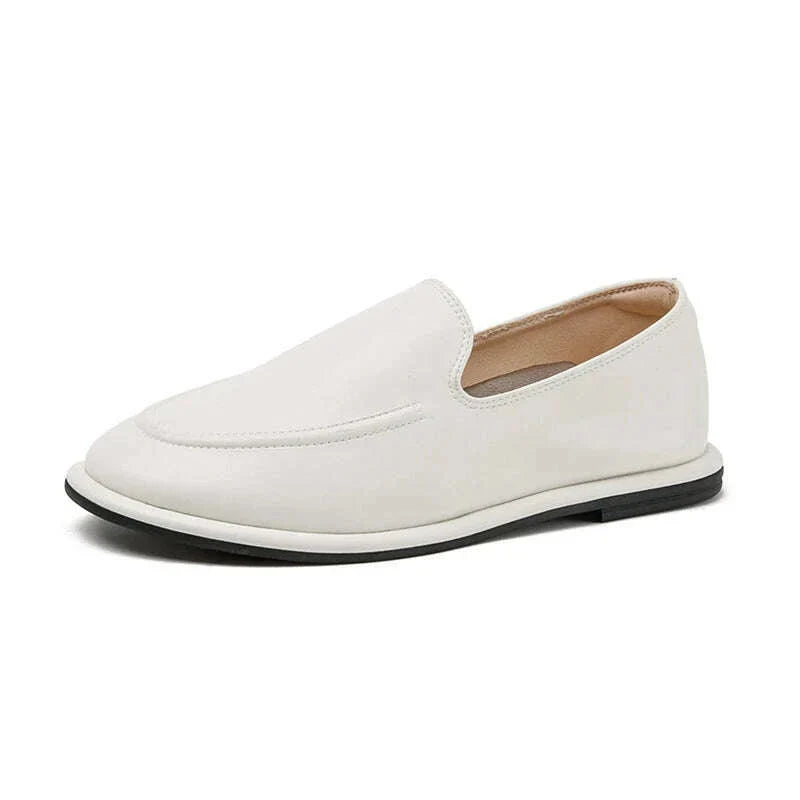 AIYUQI Loafers Women 2025 New Spring Round Toe One Foot Slip-on Shoes Women Genuine Leather Soft Flats Shoes Women
